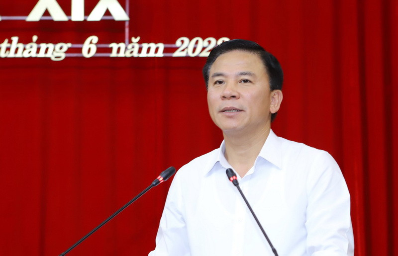 Bí thư Tỉnh uỷ Thanh Hoá Đỗ Trọng Hưng phát biểu tại hội nghị.