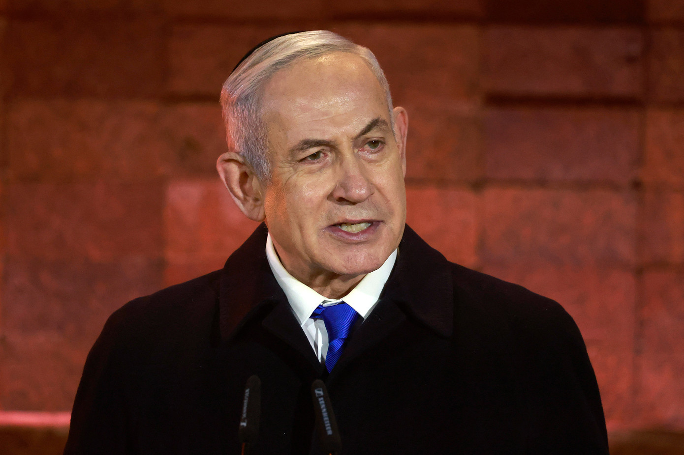 Thủ tướng Israel Benjamin Netanyahu phát biểu tại Jerusalem ngày 5/5. Ảnh: Getty Images.