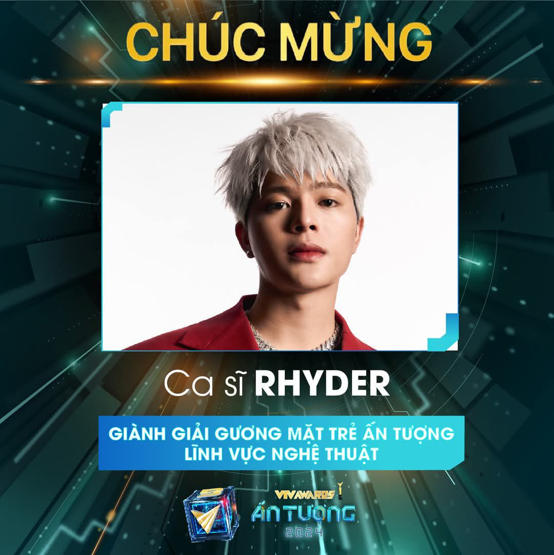 Sau nhiều năm nỗ lực vượt khó, bền bỉ theo đuổi đam mê nghệ thuật, tài năng của RHYDER đã được khán giả công nhận.