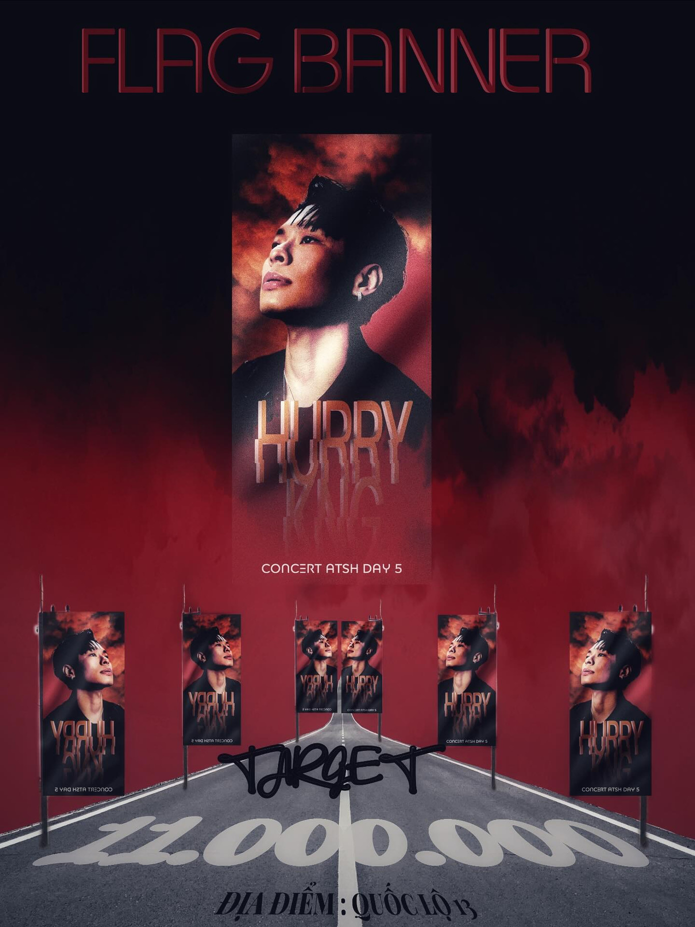 Fan HURRYKNG có kế hoạch treo cờ phướn từ ngày 20/3 đến 27/3 với số lượng 30 cờ dọc quốc lộ 13. - Ảnh: shydri272 Fan HURRYKNG có kế hoạch treo cờ phướn từ ngày 20/3 đến 27/3 với số lượng 30 cờ dọc quốc lộ 13. - Ảnh: shydri272