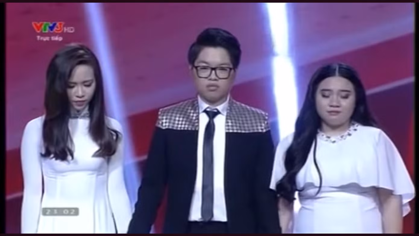 Bộ ba thí sinh team Mỹ Tâm trước thềm Bán kết The Voice 2015 (từ trái qua phải): Bảo Uyên, Đức Phúc, Vân Anh.