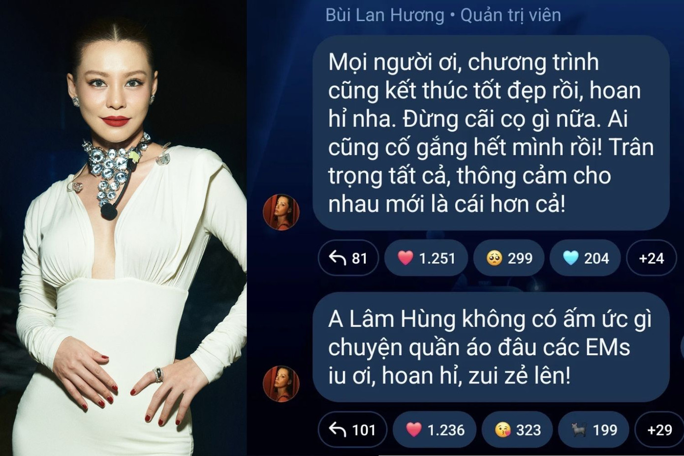 Bùi Lan Hương trấn an fan sau chuyện không vui ở hậu trường Chị Đẹp Đạp Gió.