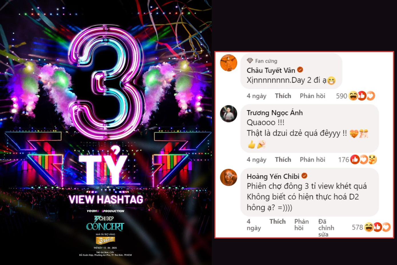 Hoàng Yến Chibi "tức cảnh sinh thơ": "Phiên chợ đông 3 tỷ view khét quá, không biết có hiện thực hóa D-2 không?" - Ảnh: Fanpage Chị Đẹp Đạp Gió Rẽ Sóng