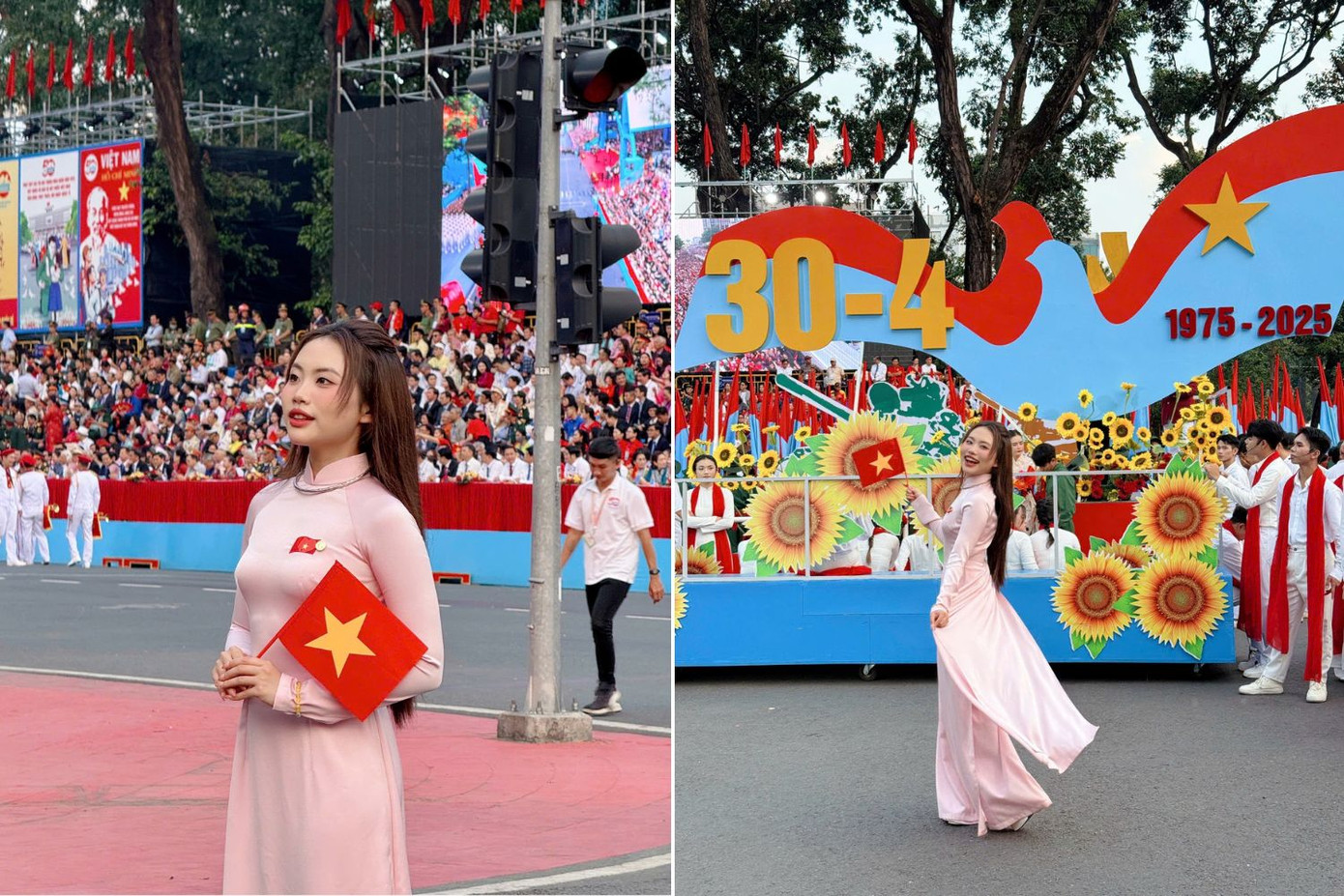 Giọng ca Gen Z khẳng định: "Mùa Xuân Trên Thành Phố Hồ Chí Minh có lẽ là bài hát đong đầy niềm tự hào, hạnh phúc nhất mà Chi từng hát". Ảnh: FBNV