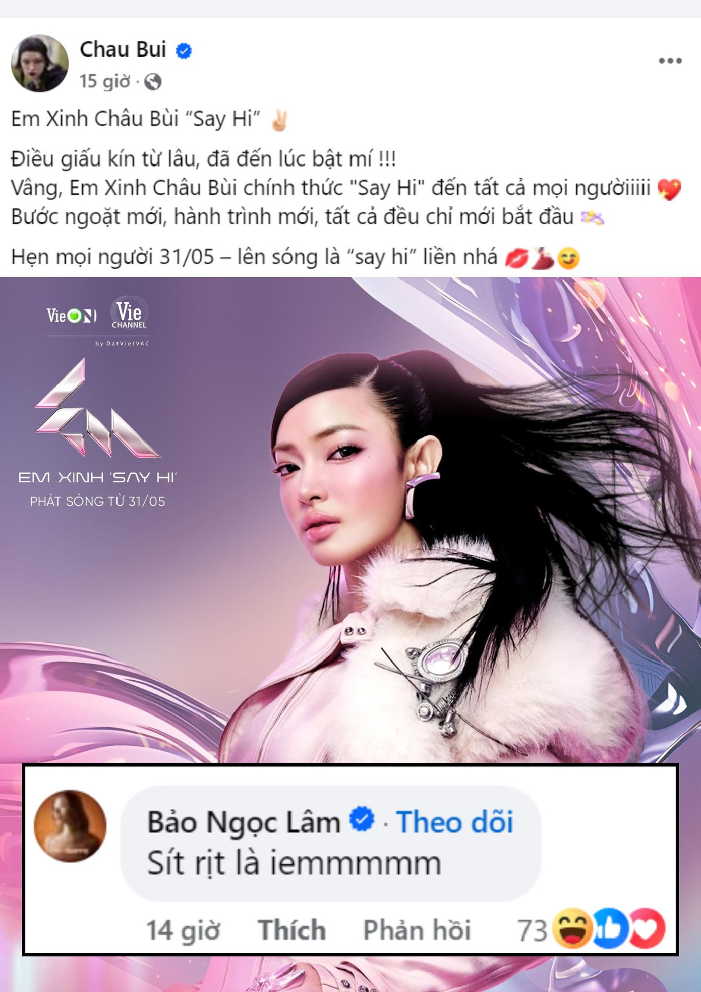 Lâm Bảo Ngọc chung cảm nhận với phần đông khán giả khi Châu Bùi lộ diện.