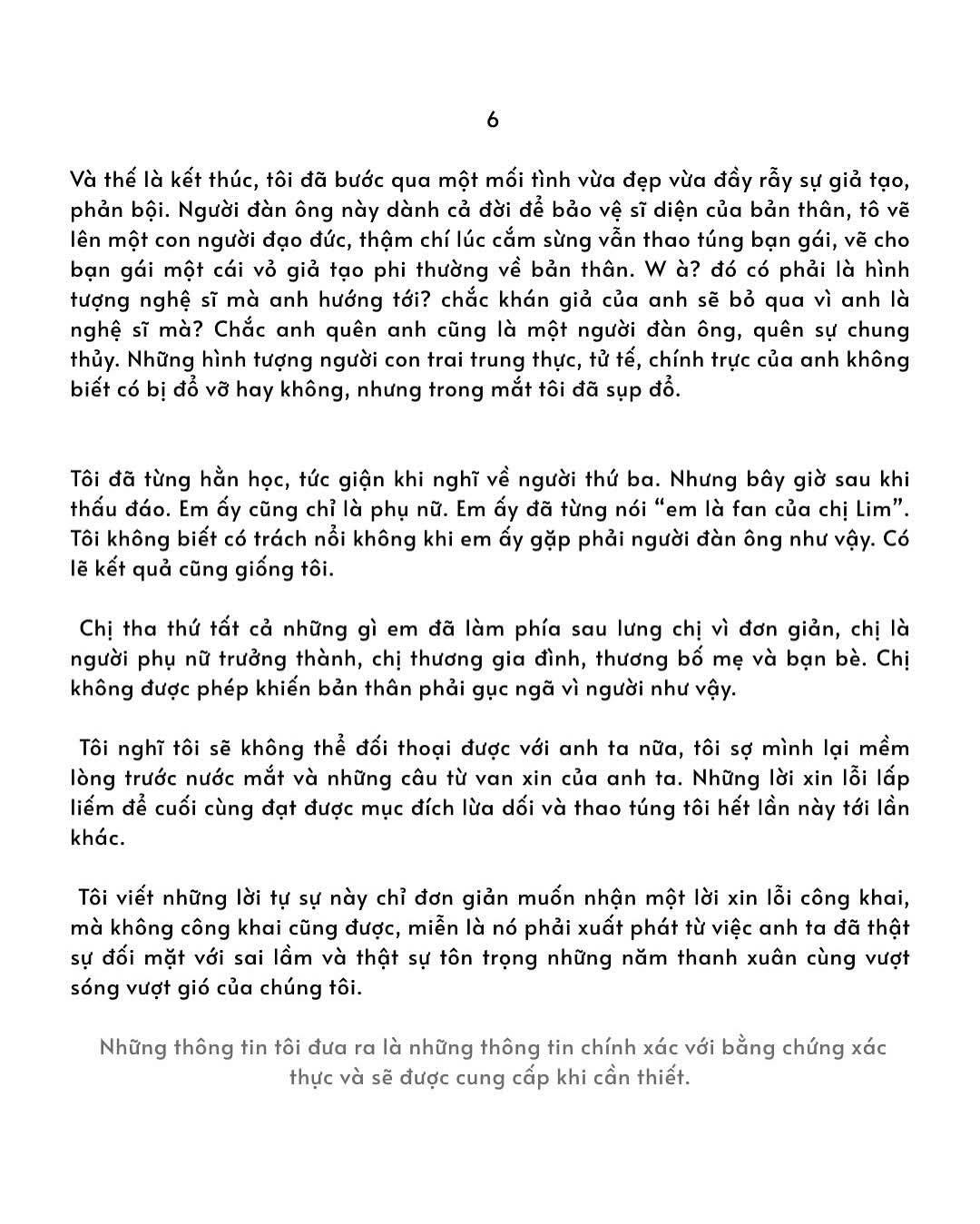 Những dòng tâm sự của Lim Feng về người yêu cũ (được gọi ẩn danh là W) đang được netizen bàn tán sôi nổi.