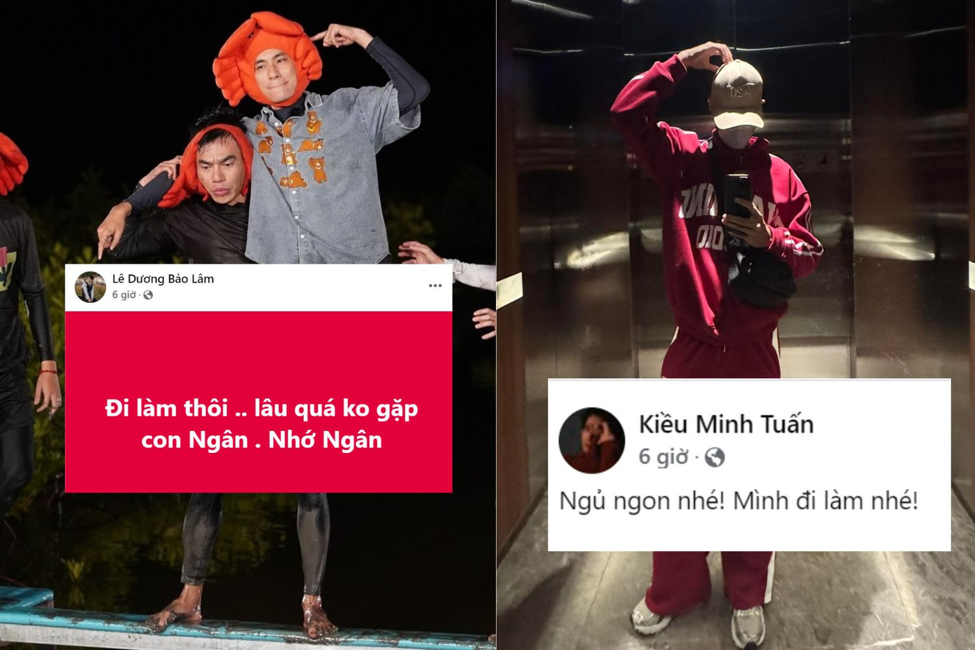 Dương Lâm và Kiều Minh Tuấn cùng thông báo đi làm vào lúc 6 giờ sáng.