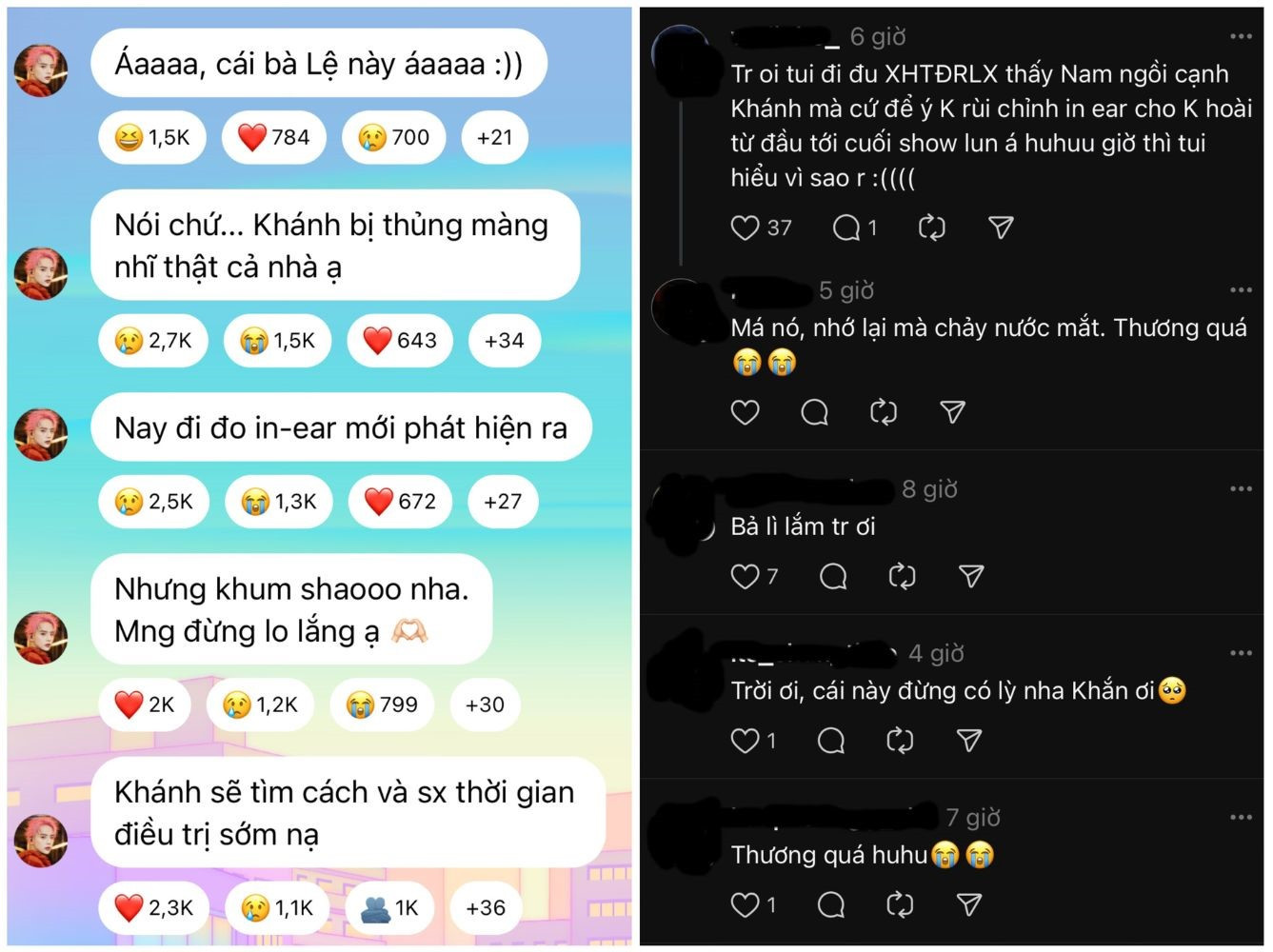 Duy Khánh cho biết vừa phát hiện bị thủng màng nhĩ. Duy Khánh cho biết vừa phát hiện bị thủng màng nhĩ.