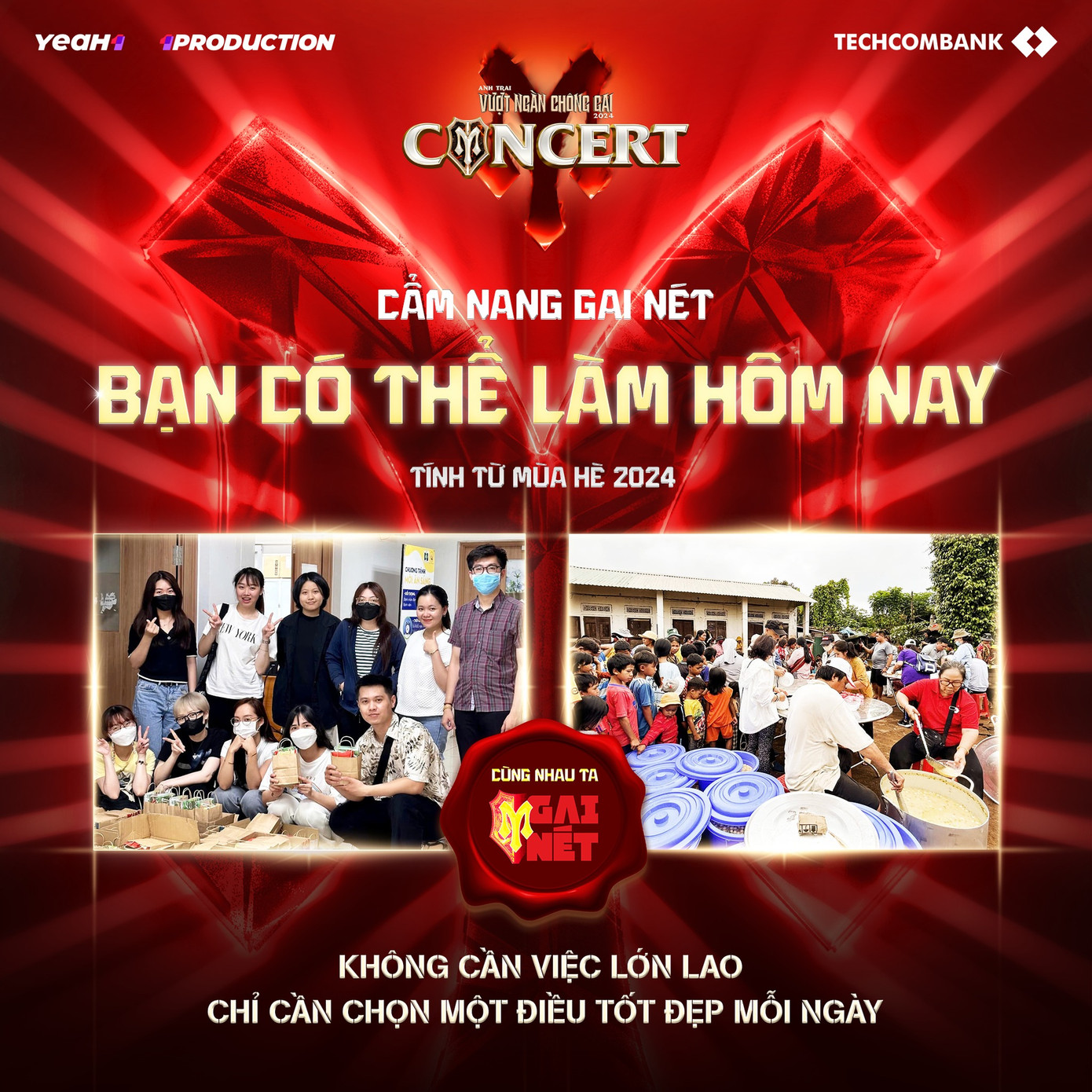 Theo BTC, chiến dịch "Gai Nét" - hành trình cùng nhau góp 3.300 việc tử tế không chỉ là con số, mà là ngọn lửa thắp sáng từng góc nhỏ của cuộc đời.