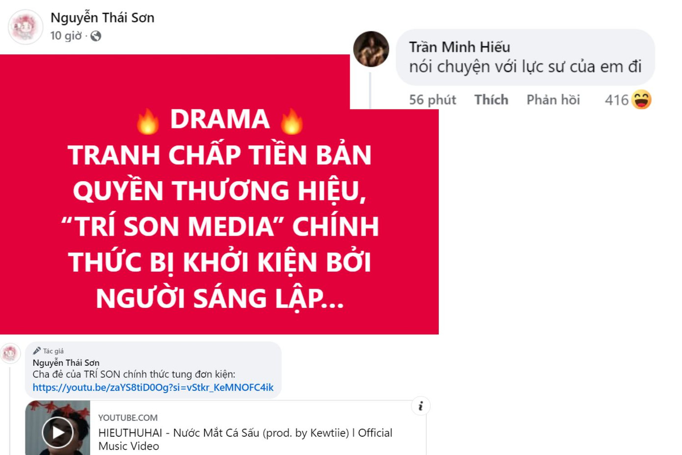 "Trí Son Media" không làm fan thất vọng với nội dung quảng bá bằng cách "khởi kiện" khiến HIEUTHUHAI phải nhờ luật sư can thiệp. "Trí Son Media" không làm fan thất vọng với nội dung quảng bá bằng cách "khởi kiện" khiến HIEUTHUHAI phải nhờ luật sư can thiệp.
