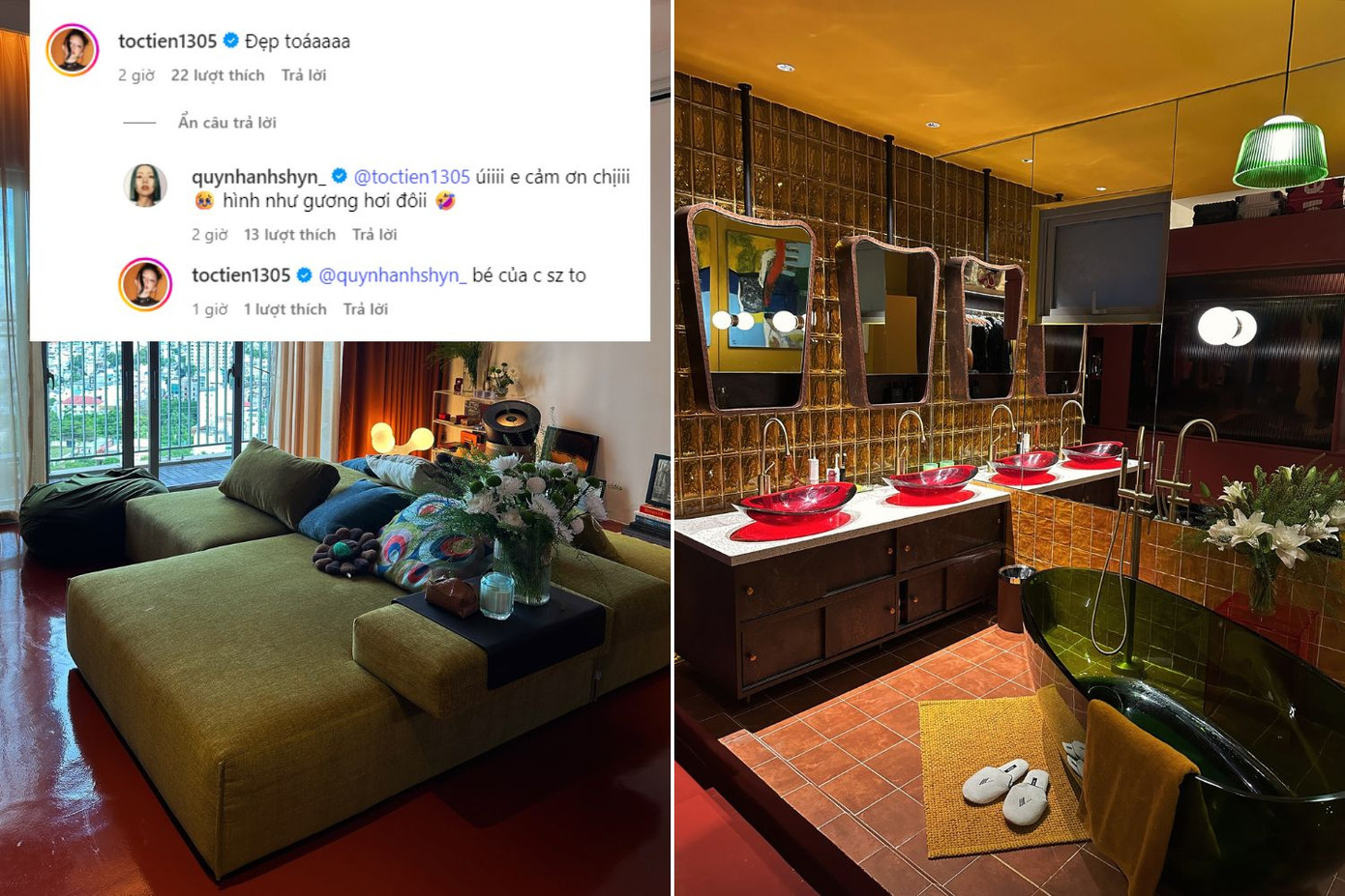 Tóc Tiên dành lời khen cho nhà mới của Quỳnh Anh Shyn.