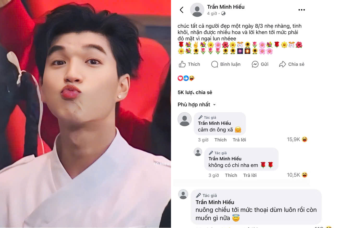 HIEUTHUHAI tặng quà nhưng vẫn không quên &quot;quăng miếng&quot; thể hiện sự &quot;gia trưởng&quot;: &quot;Nuông chiều tới mức thoại dùm luôn còn muốn gì nữa&quot;.