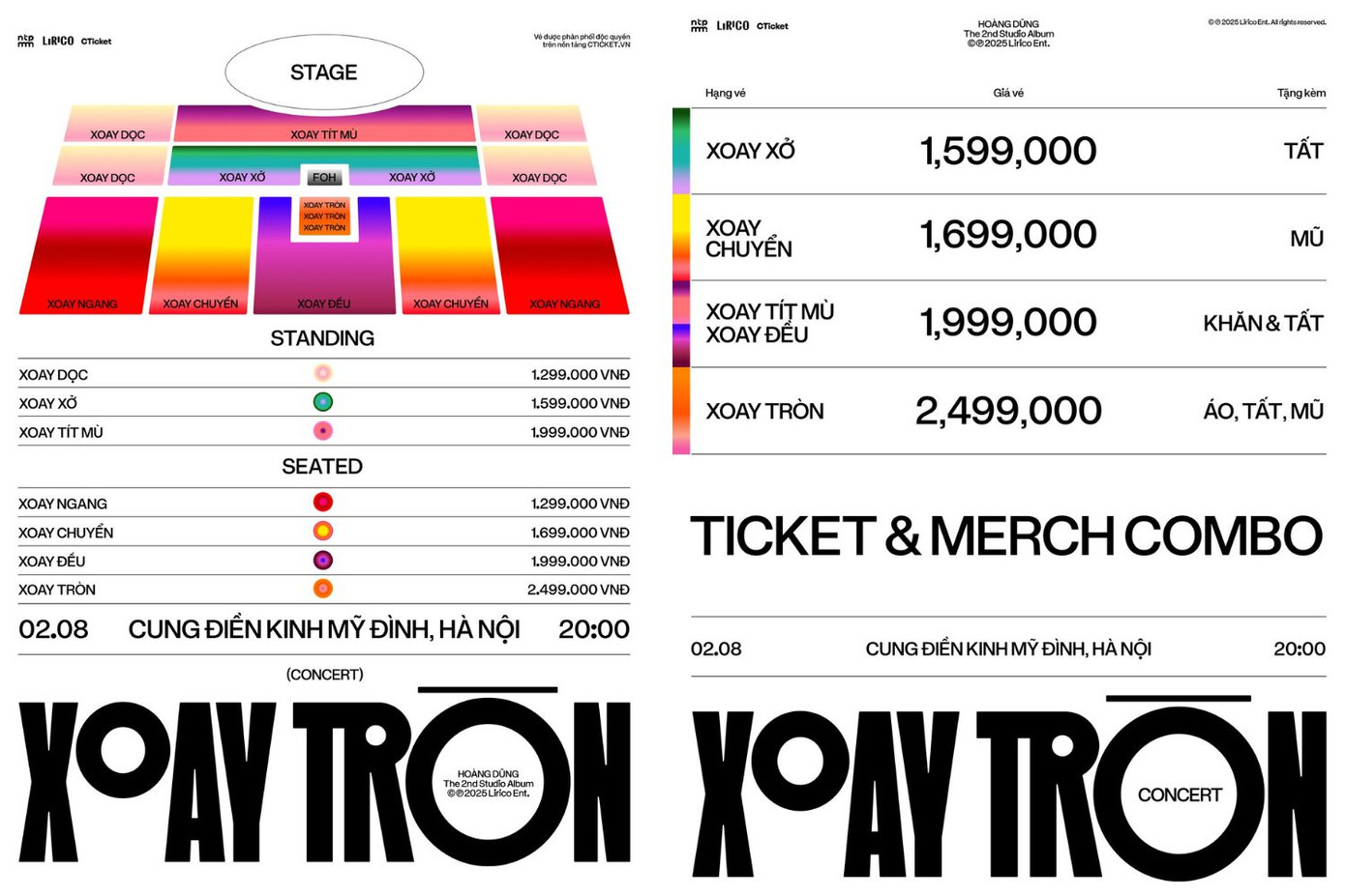 Các hạng vé có mức giá chênh lệch không nhiều.