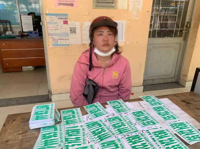 Nguyễn Thị T. tại cơ quan công an.