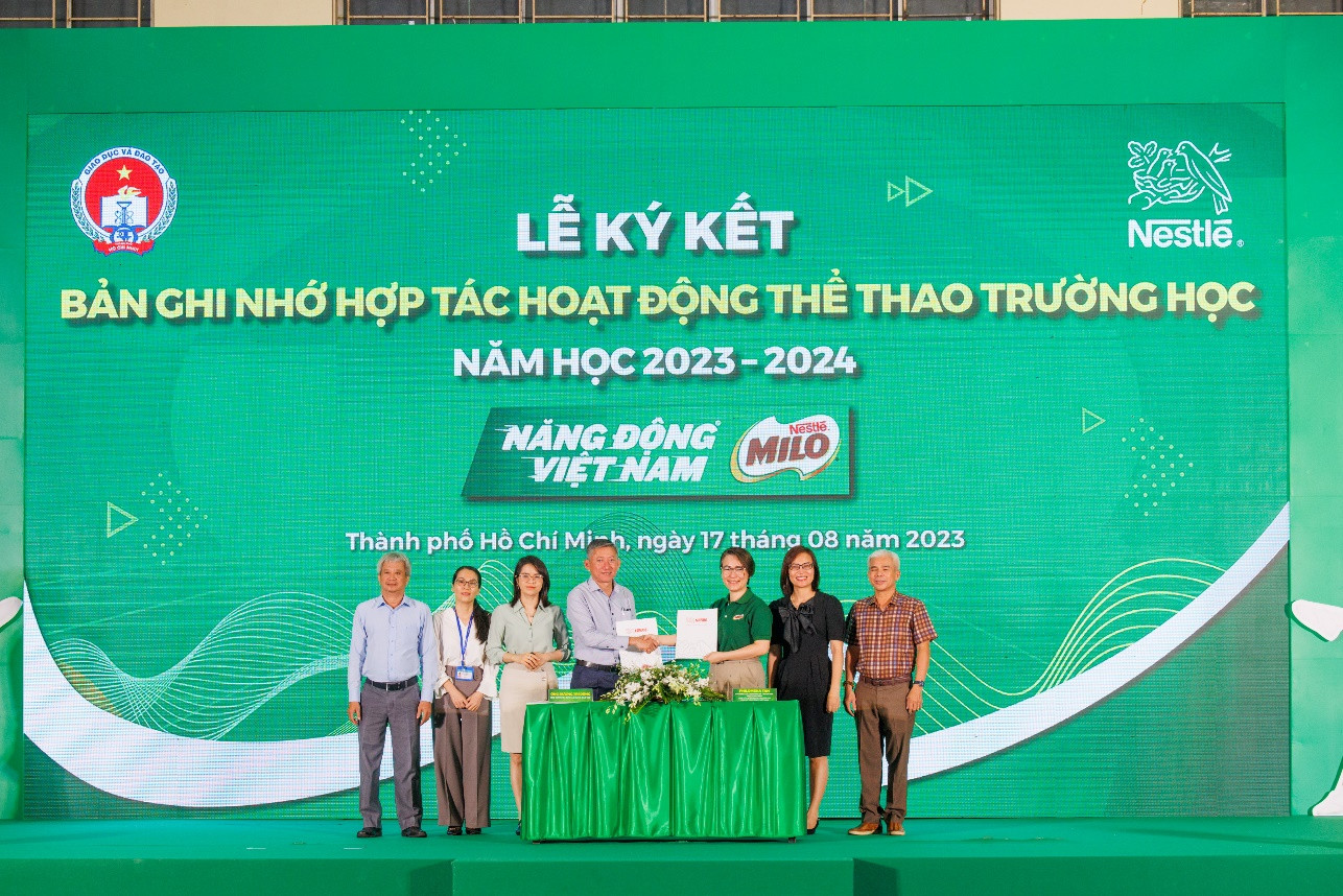 Công ty Nestlé Việt Nam, nhãn hàng Nestlé MILO và Sở Giáo dục và Đào tạo TP.HCM ký kết Thỏa thuận hợp tác cho năm học 2023 – 2024 Công ty Nestlé Việt Nam, nhãn hàng Nestlé MILO và Sở Giáo dục và Đào tạo TP.HCM ký kết Thỏa thuận hợp tác cho năm học 2023 – 2024