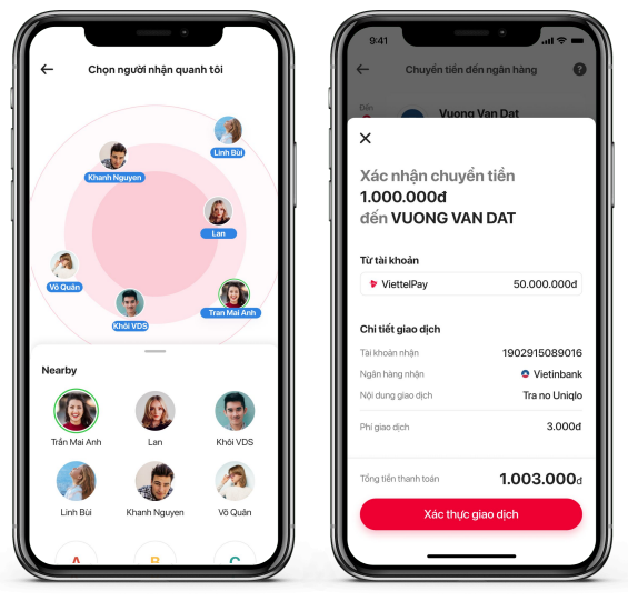 Thay vì phải nhập số tài khoản và phụ thuộc vào internet, bạn chỉ cần bật Bluetooth là có thể quét và tìm người nhận ở gần