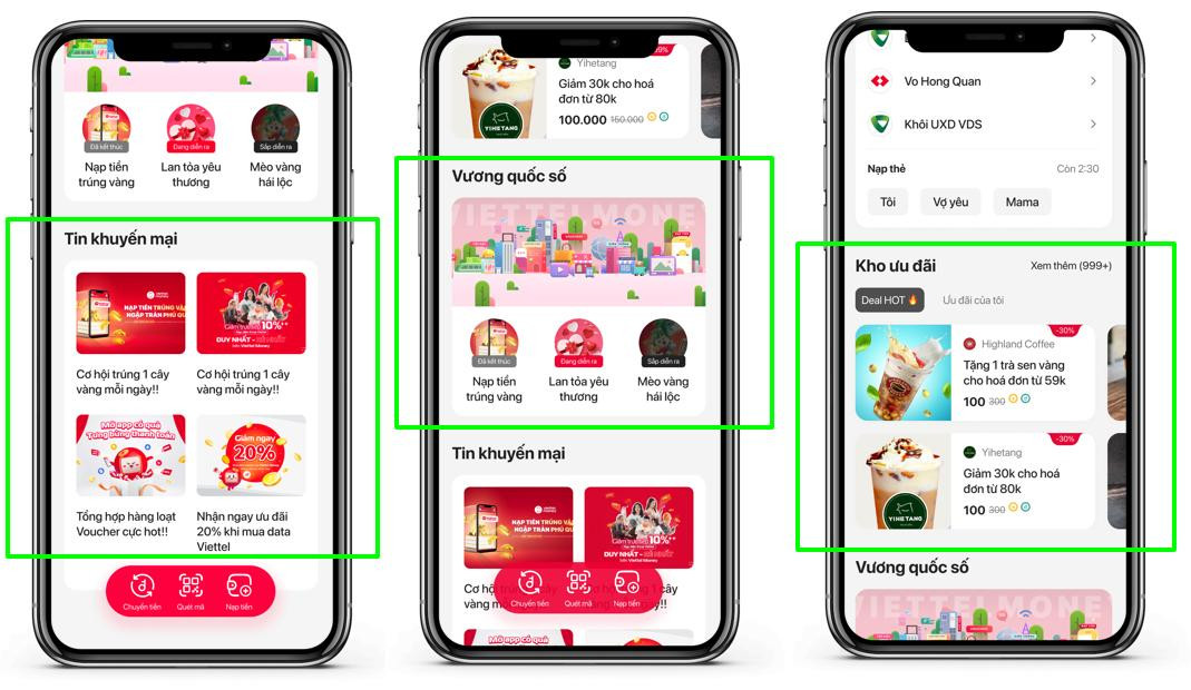 Các chương trình khuyến mãi được nêu bật trong ứng dụng giúp người dùng dễ dàng nắm bắt. Các chương trình khuyến mãi được nêu bật trong ứng dụng giúp người dùng dễ dàng nắm bắt.