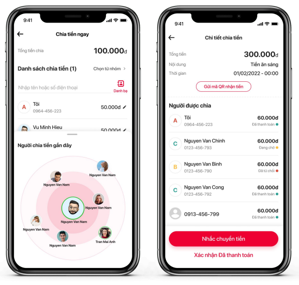 Việc chia hóa đơn cũng trở nên đơn giản và thuận tiện hơn nhiều khi chỉ cần một cái lắc tay là hoàn thành