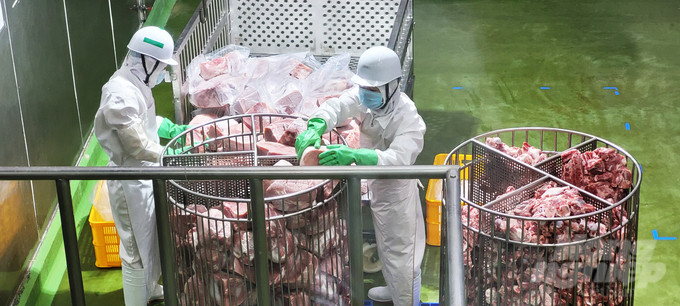 Hạt nêm Aji-ngon Heo với chiết xuất xương thịt hầm sản xuất trực tiếp tại nhà máy.