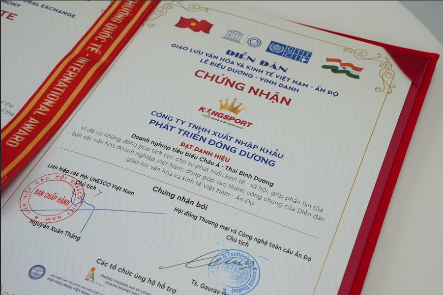 Thương hiệu KingSport đạt danh hiệu Doanh nghiệp tiêu biểu Châu Á - Thái Bình Dương