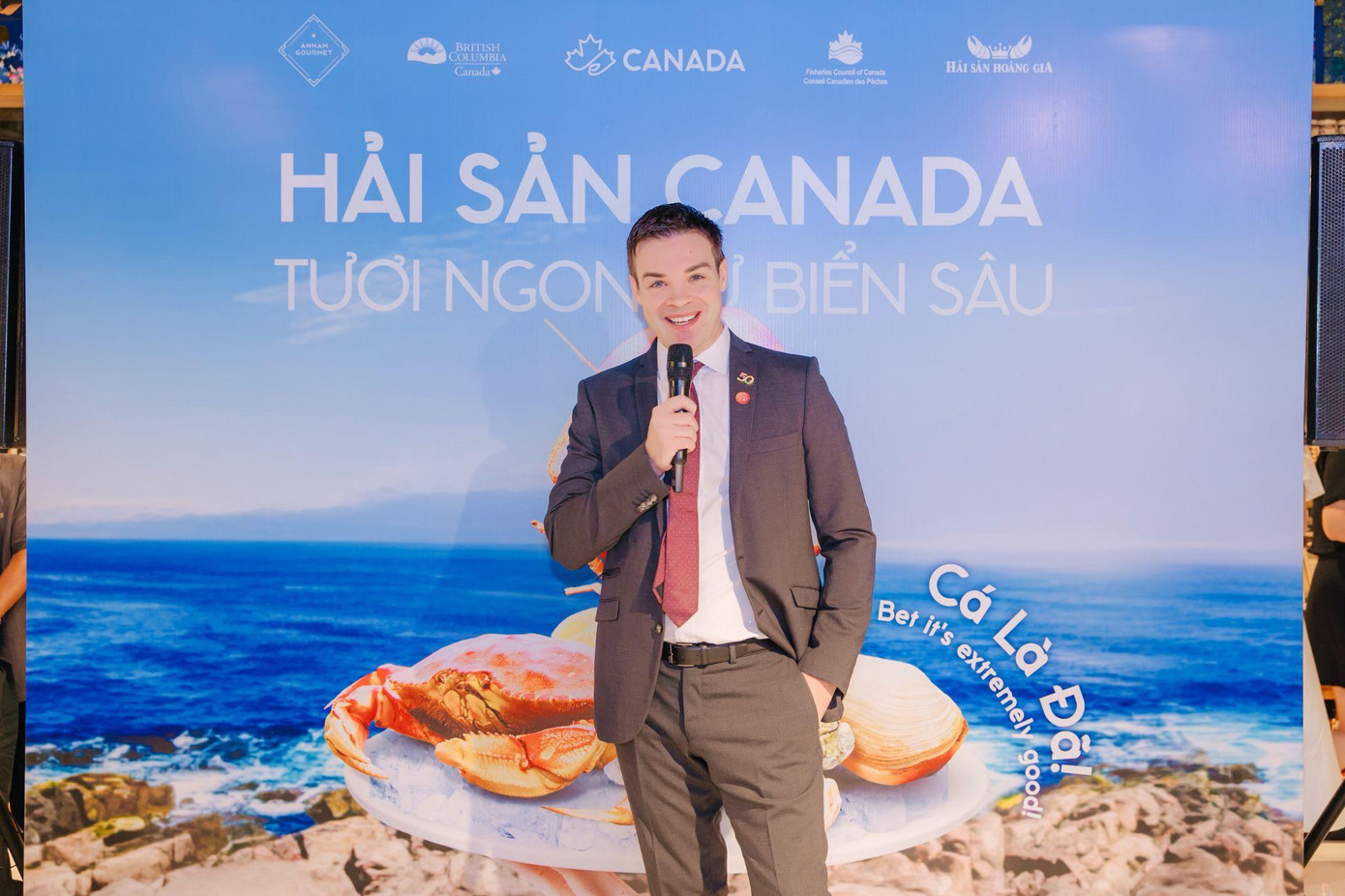 Ông Gabriel Laflamme, Phó Lãnh sự, Tổng Lãnh sự quán Canada chia sẻ tại sự kiện “Hải Sản Canada – Tươi Ngon Từ Biển Sâu”