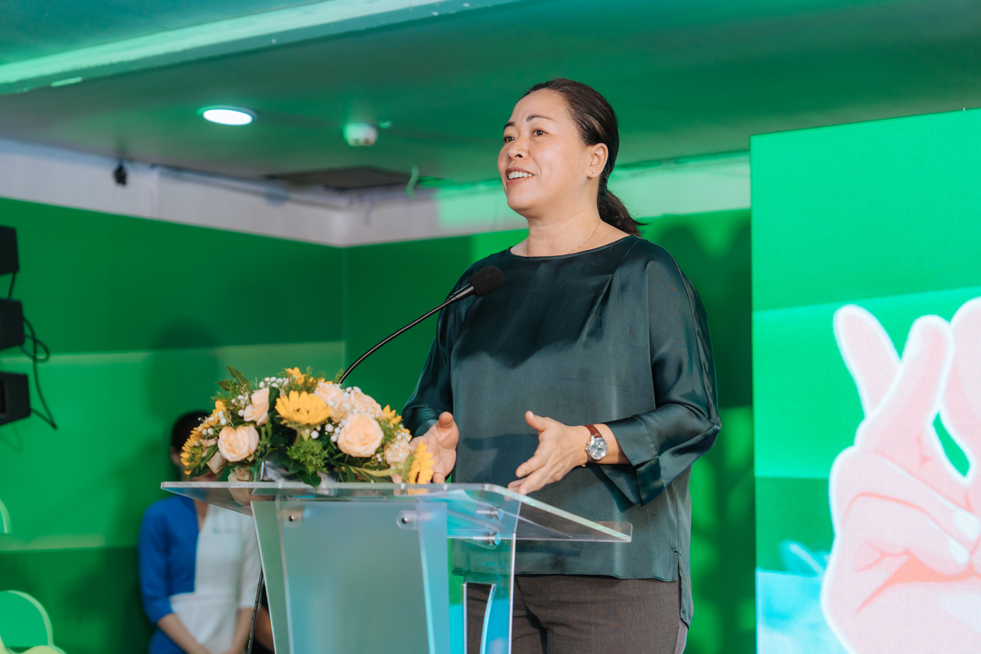 Bà Nguyễn Thị Bích Vân, Chủ tịch Unilever Việt Nam phát biểu tại sự kiện Bà Nguyễn Thị Bích Vân, Chủ tịch Unilever Việt Nam phát biểu tại sự kiện