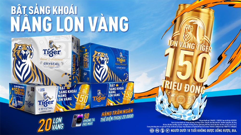 Vẫn còn rất nhiều lon vàng Tiger và giải thưởng hấp dẫn khác đang chờ chủ nhân rước lộc vàng về nhà. Hãy tận hưởng những ngày lễ thật vui vẻ và tham gia thử vận may "Bật Sảng Khoái, Nâng Lon Vàng" để có cơ hội nhân đôi sảng khoái trong dịp này.