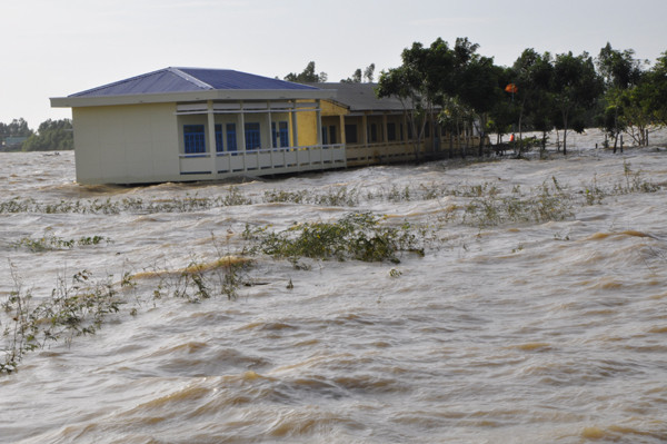 Trường Tiểu học An Phước I, huyện Tân Hồng ngập chìm trong lũ. Trường Tiểu học An Phước I, huyện Tân Hồng ngập chìm trong lũ