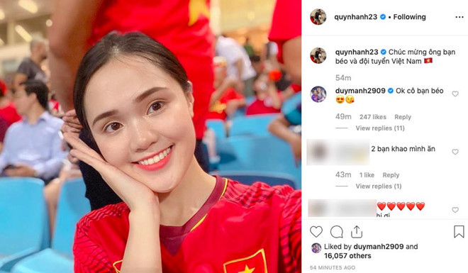 Dàn bạn gái hotgirl của cầu thủ Việt chia sẻ gì sau chiến thắng? ảnh 1
