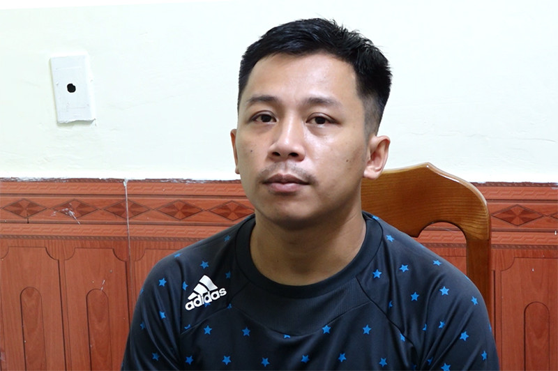 Đối tượng Phạm Anh Trường tại cơ quan điều tra. Đối tượng Phạm Anh Trường tại cơ quan điều tra.