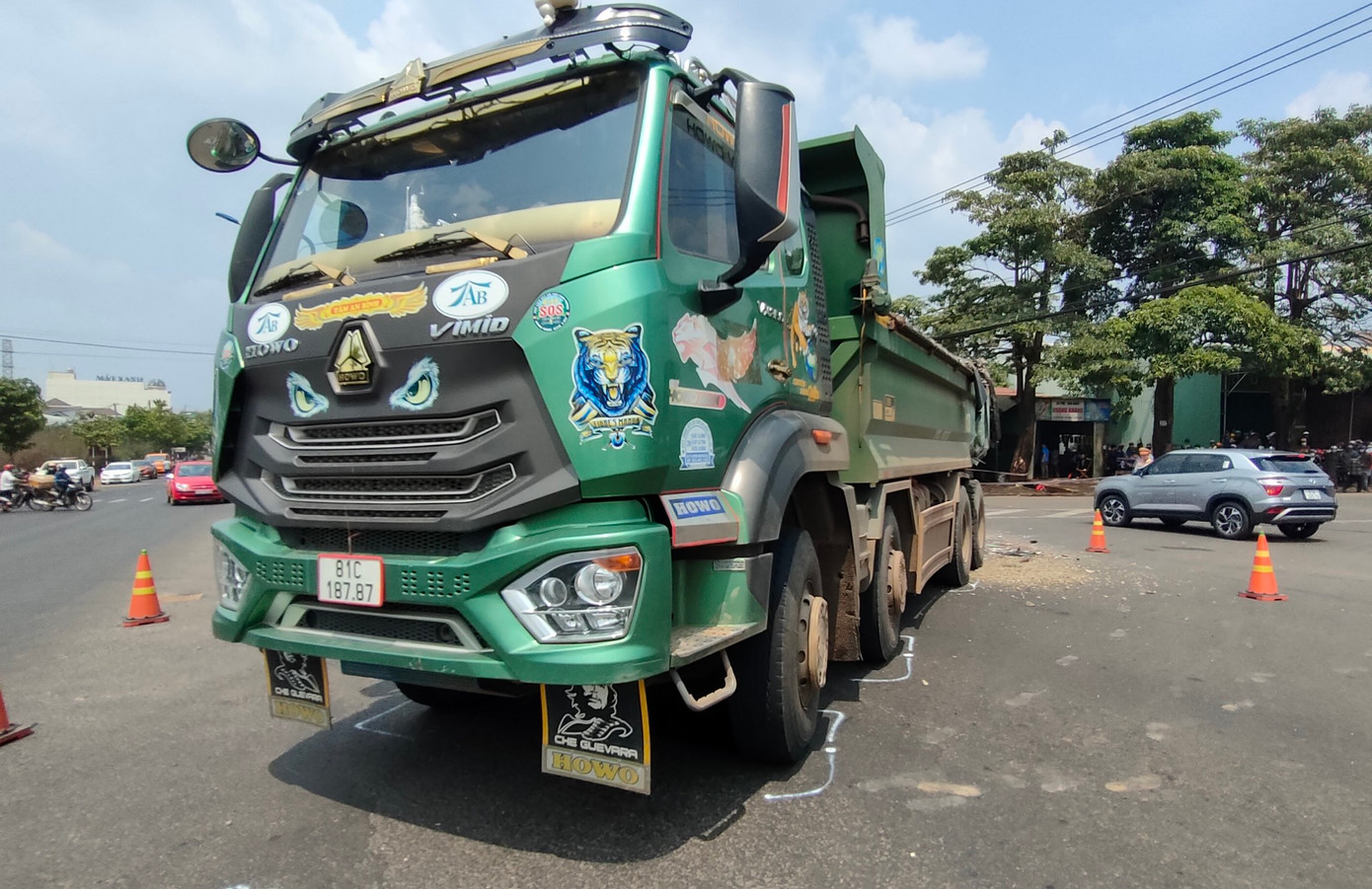 Hiện trường vụ tai nạn.