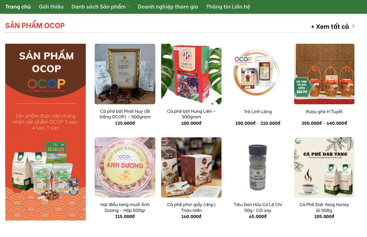 Các sản phẩm của Gia Lai rất đa dạng Các sản phẩm của Gia Lai rất đa dạng