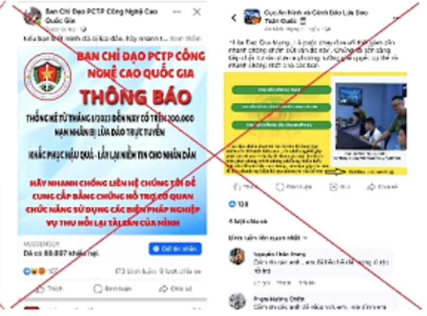 Một số trang giả mạo bị Công an tỉnh Gia Lai phát hiện Một số trang giả mạo bị Công an tỉnh Gia Lai phát hiện