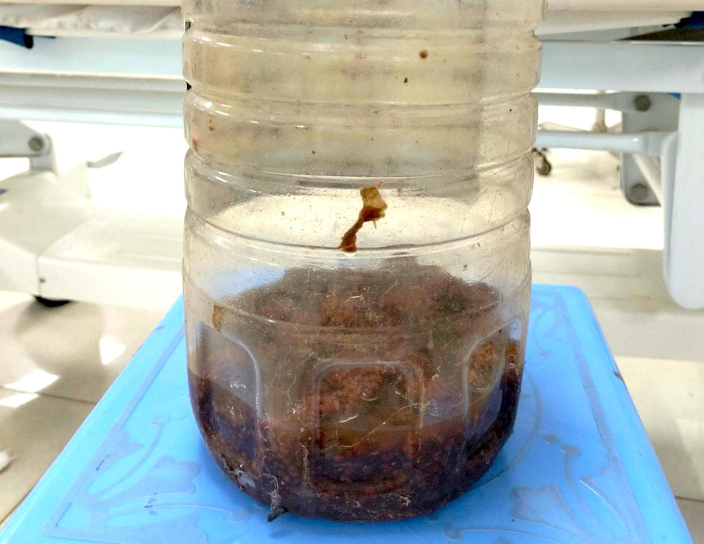 Chai rượu mà hai người đàn ông uống.