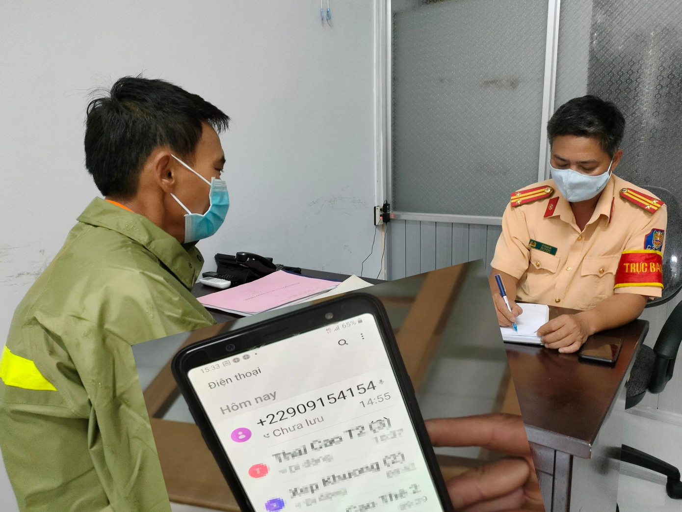 Ông Lĩnh trình bày với Phòng CSGT có số điện thoại lạ yêu cầu ông nộp phạt 24 triệu đồng