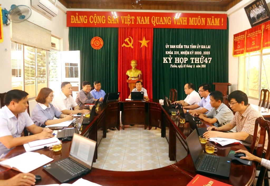 Kỳ họp thứ 47 của Ủy ban Kiểm tra Tỉnh ủy Gia Lai. Ảnh: Đăng Vũ.
