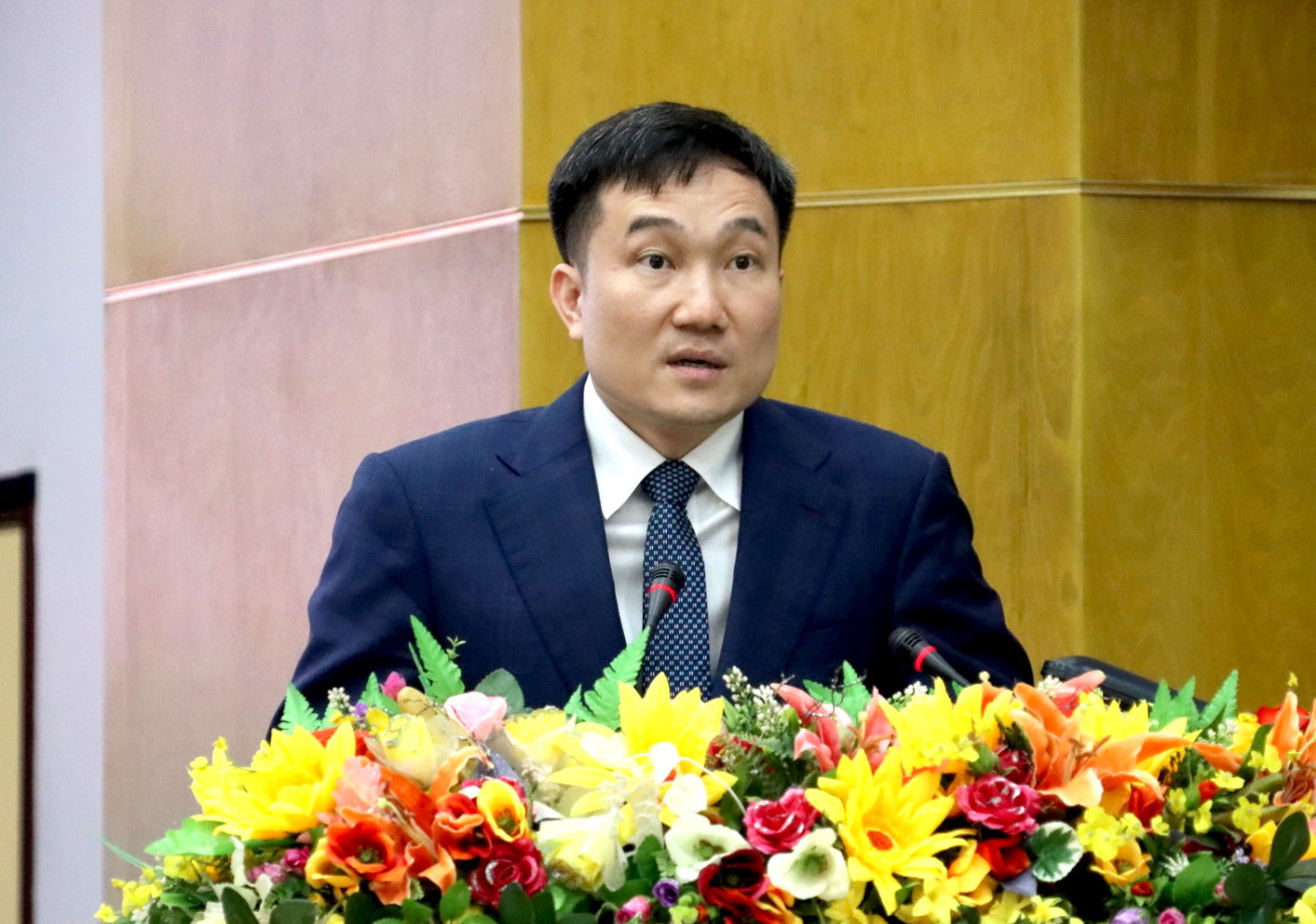 Ông Nguyễn Tuấn Anh phát biểu tại hội nghị sáng 19/2