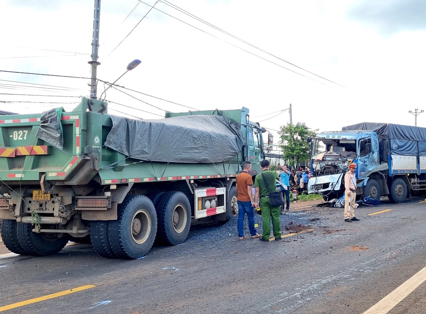 Ô tô tải howo thời điểm xảy ra vụ tai nạn