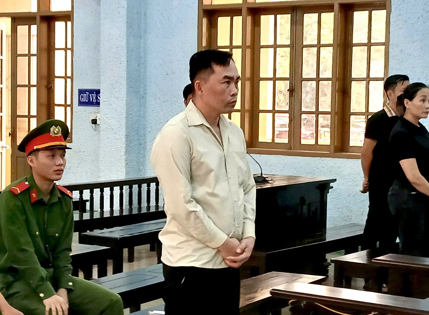 Bị cáo Hoàng tại phiên toà.