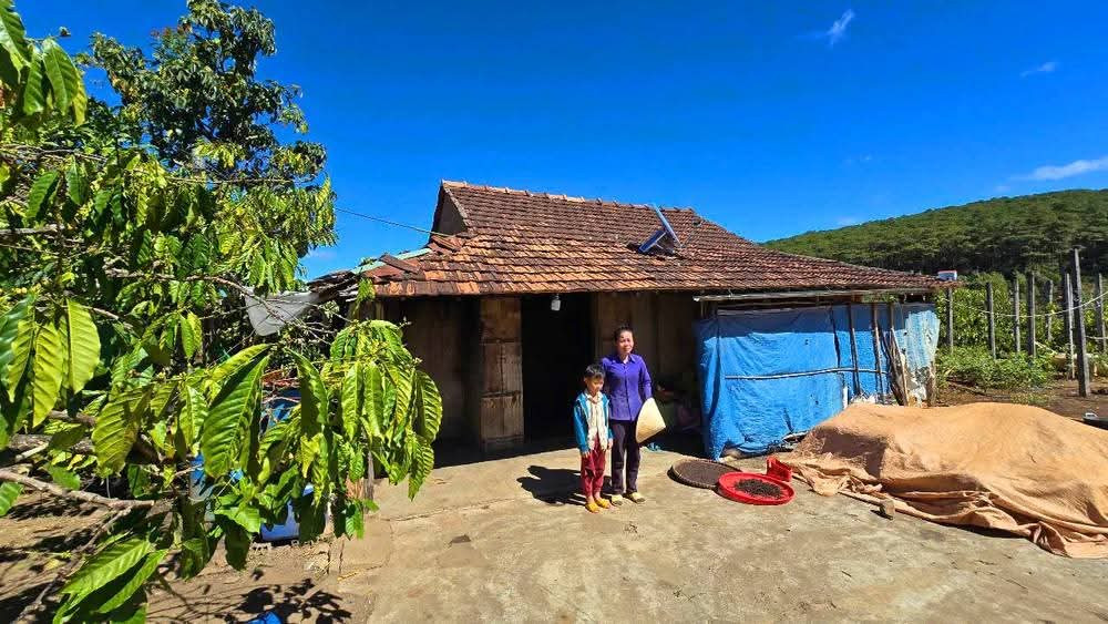 Chị Thanh và người con sống trong căn nhà nhỏ