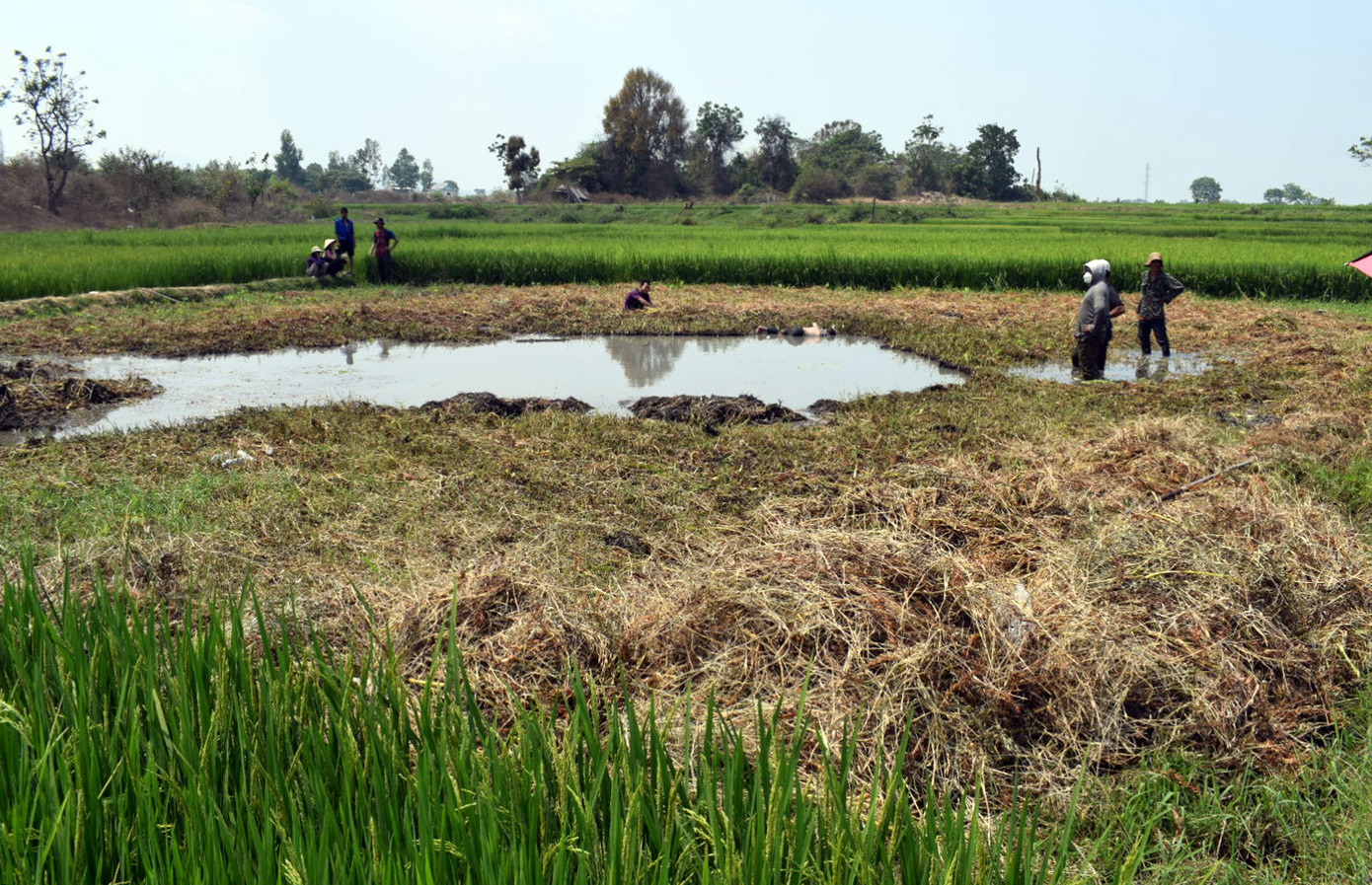 Hiện trường nơi em N.J. tử vong. Ảnh: Công an thị xã Ayun Pa Hiện trường nơi em N.J. tử vong. Ảnh: Công an thị xã Ayun Pa