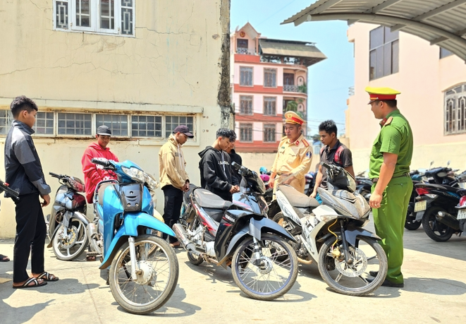 Các xe máy vi phạm trong vụ việc