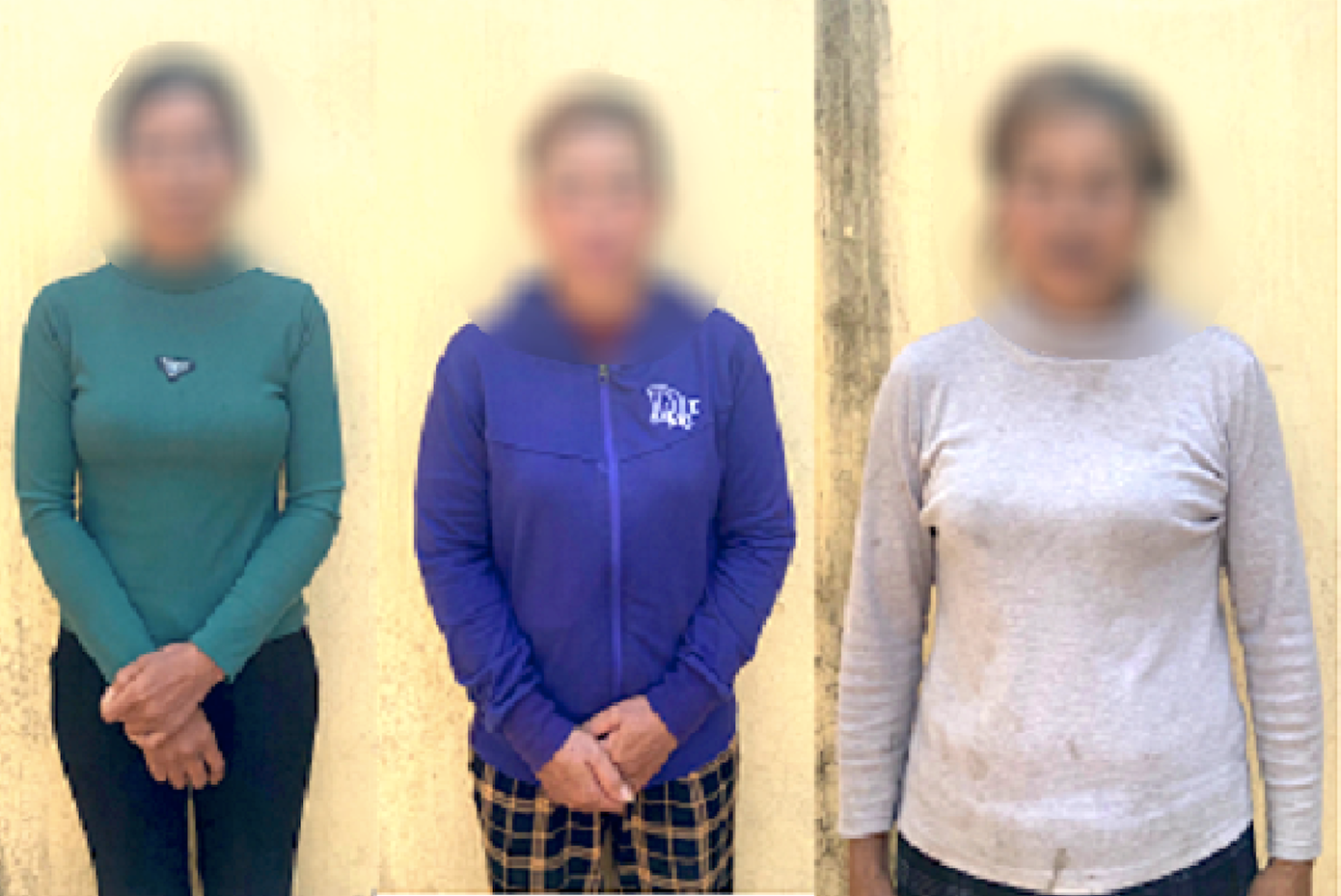 3 đối tượng cùng trú Ia Trok tại cơ quan công an. Ảnh Công an tỉnh Gia Lai