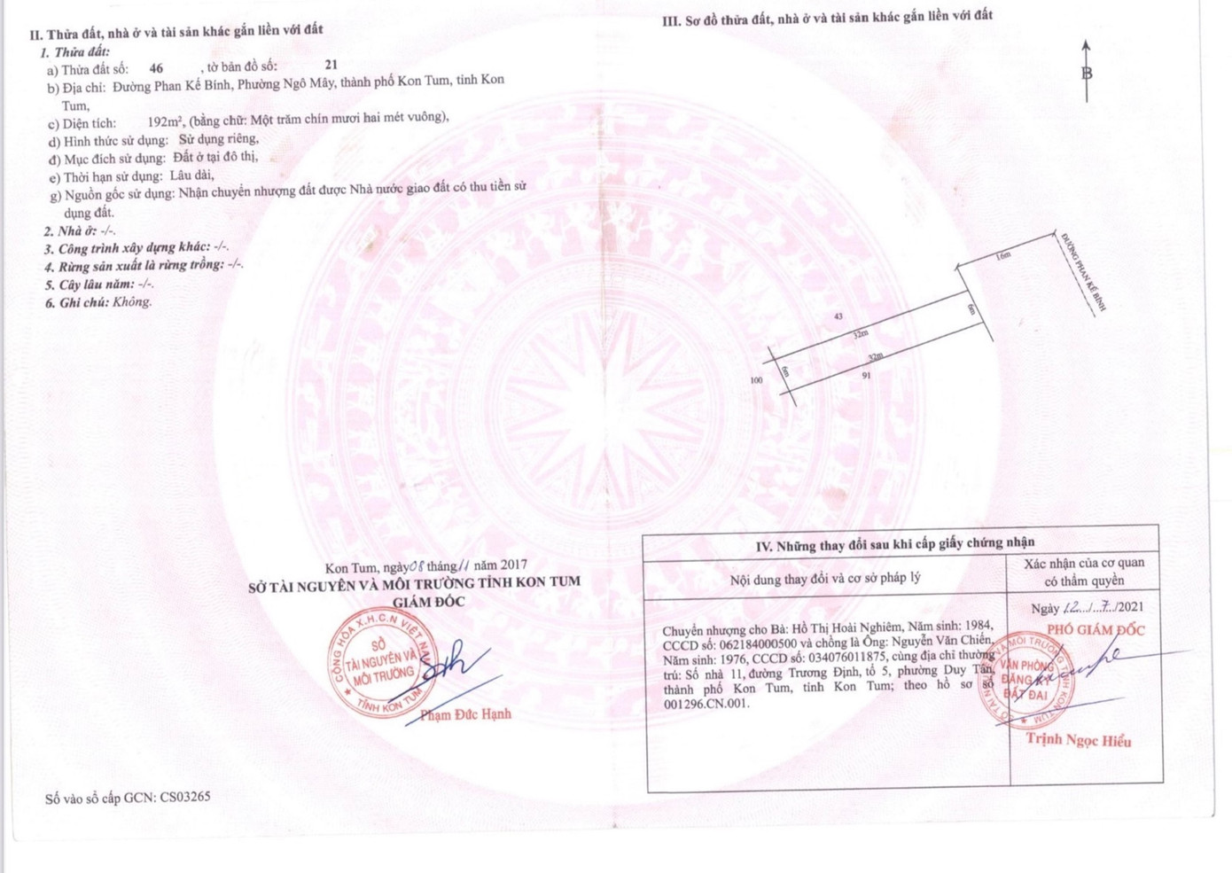 Sổ đỏ bị làm giả được Chi nhánh VP ĐKĐĐ TP.Kon Tum phát hiện