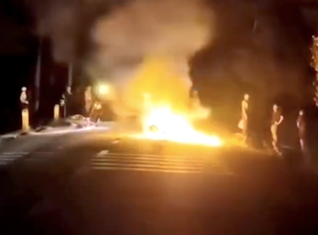 Thời điểm hai xe máy vừa xảy ra tai nạn