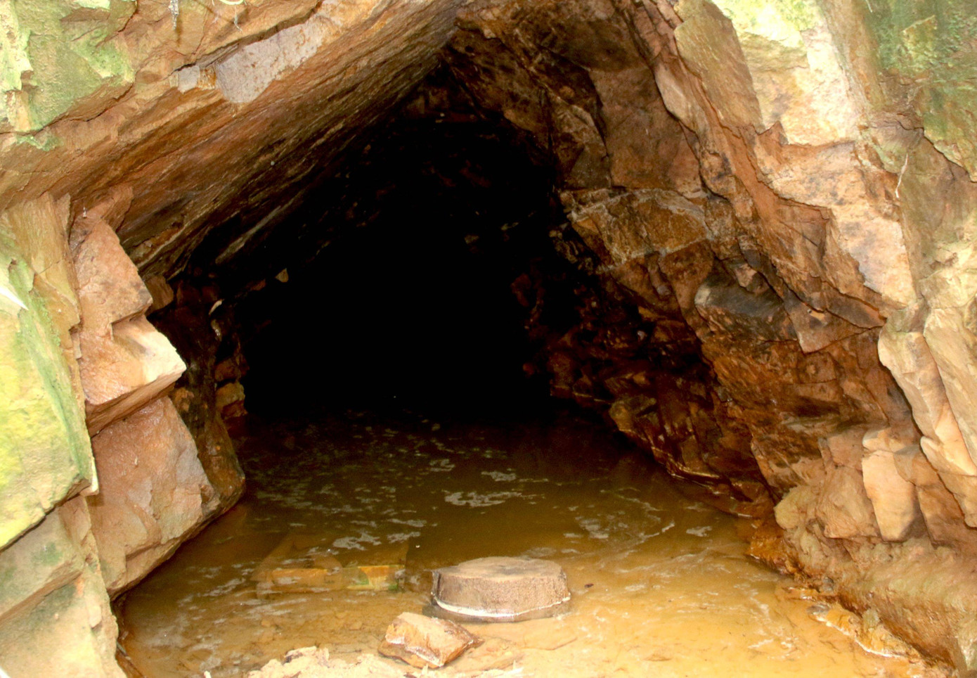 Có hai đường hầm (đường kính khoảng 1,5m) được đào vào lòng núi có dấu vết mới. Các hầm chứa đất để đãi vàng được các đối tượng gia cố bằng cây rừng, bao đất.