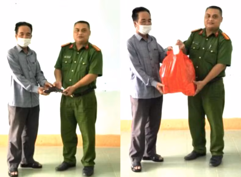Người dân Kon Tum giao nộp vũ khí cho công an Người dân Kon Tum giao nộp vũ khí cho công an
