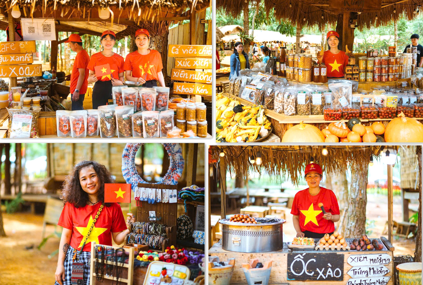 Phố đêm với gần 30 gian hàng, mỗi gian là một nét riêng với các sản phẩm đặc trưng địa phương.