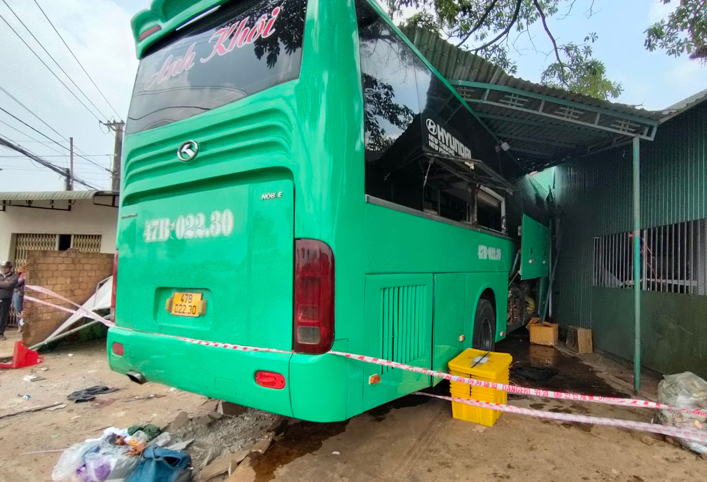 Hiện trường vụ tai nạn.