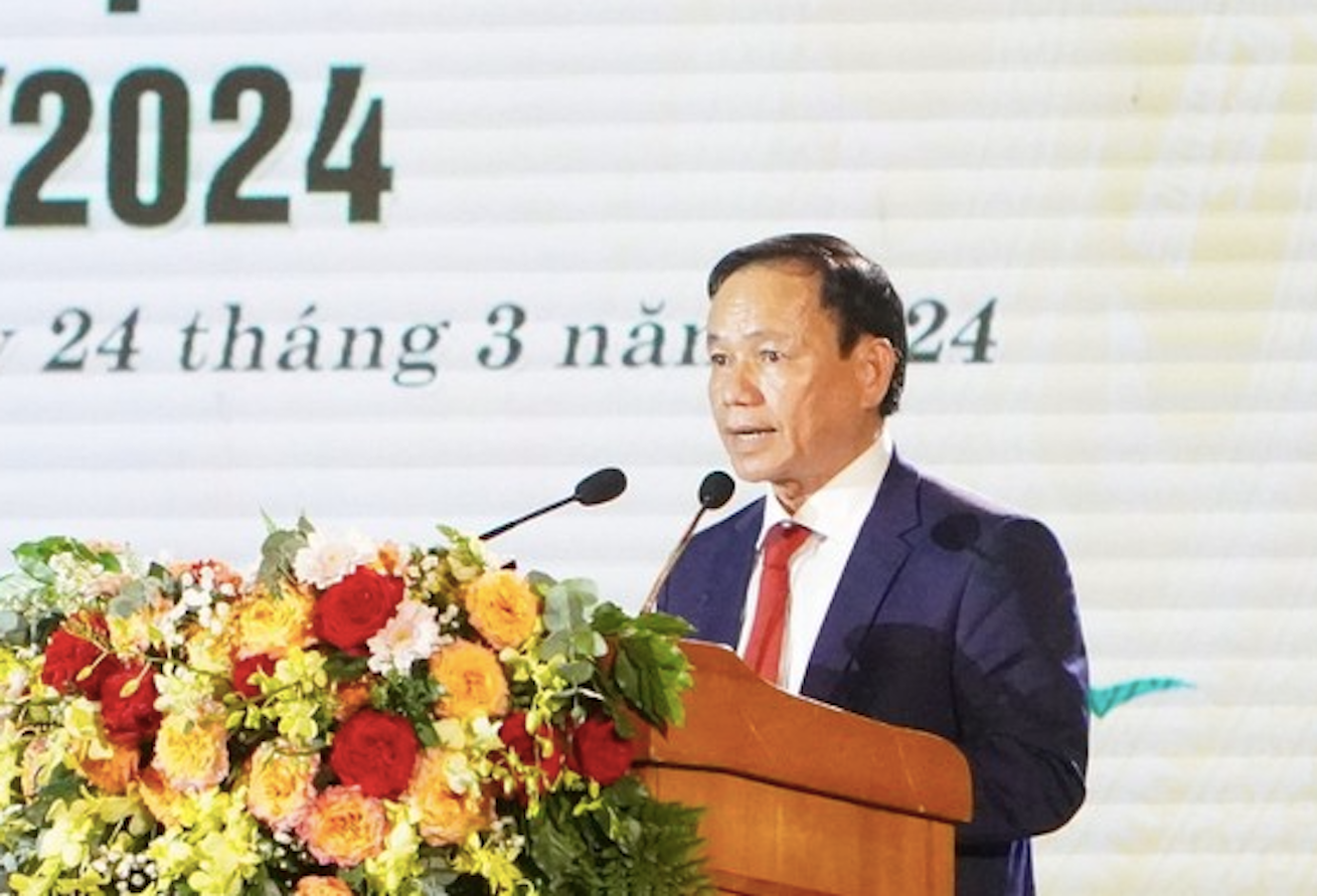 Ông Hà Tiến - Chủ tịch UBND huyện Đắk Hà phát biểu tại lễ kỷ niệm